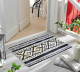 2' x 3' Black and Gray Modern Tribal Washable Floor Mat