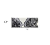 2' x 6' Black and Gray Abstract Arrow Washable Runner Rug