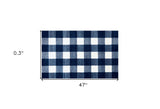 2' x 4' Navy and White Buffalo Plaid Washable Floor Mat