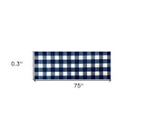 2' x 6' Navy and White Buffalo Plaid Washable Runner Rug