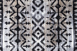 2' x 6' Black and Gray Aztec Washable Runner Rug