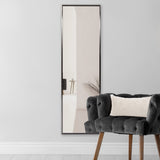 Antiqued Brushed Brass Rectangular Full Length Wall Mirror