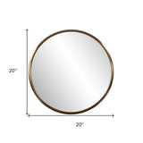 20" Antiqued Brushed Brass Round Wall Mirror