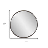 20" Antiqued Brushed Brass Round Wall Mirror