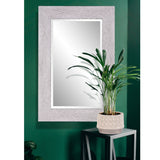 Weathered Gray Woven Faux Wood Rectangular Mirror