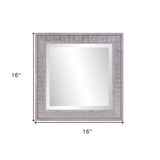 Warm Gray Faux Wood Beveled Rectangular Mirror