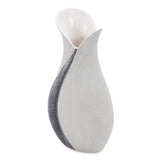 Modern Organic Two Tone Gray Speckle Tall Ceramic Vase