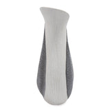 Modern Organic Two Tone Gray Speckle Tall Ceramic Vase