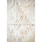 Set of 4 Whitewashed Arabesque Carved Wall Art