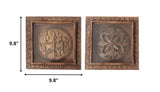 Set of 4 Whitewashed Arabesque Carved Wall Art