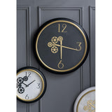 White and Gold Gears Minimal Wall Clock