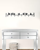 Modern Black Birds Eight Hook Wall Coat Hanger