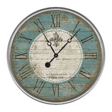 15" Vintage Teal Fleur de Lis Parisian Wall Clock