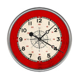 15" Rustic Red and Cream Compass Wall Clock