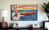 Vintage Style Boat Advertisement Wall Art