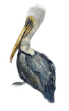 Blue Watercolor Pelican Wall Art