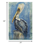 Blue Watercolor Pelican Wall Art