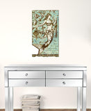 Aqua Blue Distressed Driftwood Mermaid Wall Art