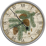 15" Vintage Douglas Fir Pine Sprig Wall Clock