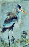 Blue Watercolor Heron Wall Art