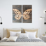 Two Piece Graceful Butterfly Wood Plank Wall Art