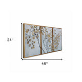 Azulejo Floral Pattern Wood Plank Wall Art