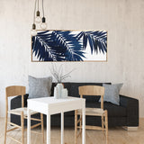 Bold Blue Palms Framed Canvas Wall Art