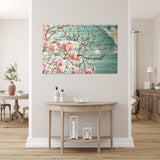 Pampas Leaves and Flower Bouquet Wood Plank Wall Art