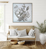 White Cotton Branch Framed Canvas Wall Art