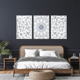 Modern Gray Chinoiserie Wood Plank Wall Art