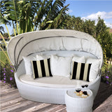 Black Modern Indoor Outdoor Zippered Pillow Cover