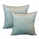 Set Of Three 19" X 19" Seafoam And White Zippered Polka Dots Throw Indoor Outdoor Pillow Cover