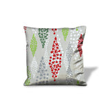 Red Gray And White 100% Cotton Christmas Throw Indoor Outdoor Pillow Cover