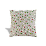 17" X 17" Red Gray And White Zippered 100% Cotton Polka Dots Throw Pillow Cover