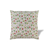 20" X 20" Red Gray And White Zippered 100% Cotton Polka Dots Throw Pillow Cover