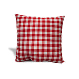 14" X 20" Red Gray And White 100% Cotton Checkered Lumbar Indoor Outdoor Pillow Cover