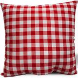 14" X 20" Red Gray And White 100% Cotton Checkered Lumbar Indoor Outdoor Pillow Cover