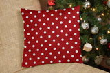 20" X 20" Red Gray And White Zippered 100% Cotton Plaid Throw Pillow Cover