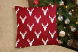 14" X 20" Red And White Zippered Christmas Reindeer Lumbar Indoor Outdoor Pillow Cover