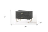 White Matte Contemporary Nightstand with Two Drawers