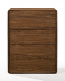 35" Walnut Solid Wood Five Drawer Chest