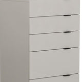 24" Grey Manufactured Wood Five Drawer Chest