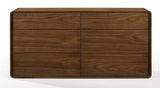 59" Walnut Solid Wood Six Drawer Double Dresser