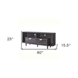 60" Ash Gray Particle Board And Mdf Cabinet Enclosed Storage TV Stand