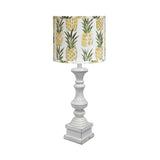 Distressed Whitewash Pineapple Shade Table Lamp