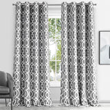 84" Navy Blue Trellis Black Out Window Curtain Panel