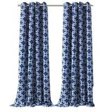 84” Navy Interlock Pattern Window Curtain Panel