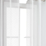 Set of Two 84" White Sprinkled Embellishment Window Curtain Panels