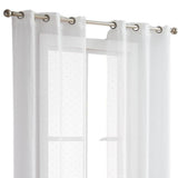 Set of Two 84" White Sprinkled Embellishment Window Curtain Panels