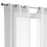 Set of Two 96" White Sprinkled Embellishment Window Curtain Panels